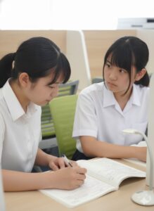 苦手科目を医学部講師に教わる学生