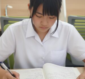 数学の勉強をしている高校生